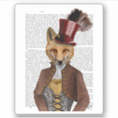 Vivienne Steampunk Fox Aufkleber (Vorderseite)