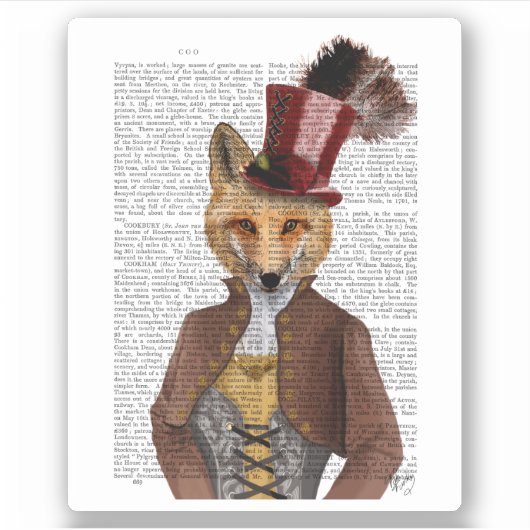 Vivienne Steampunk Fox Aufkleber (Vorderseite)