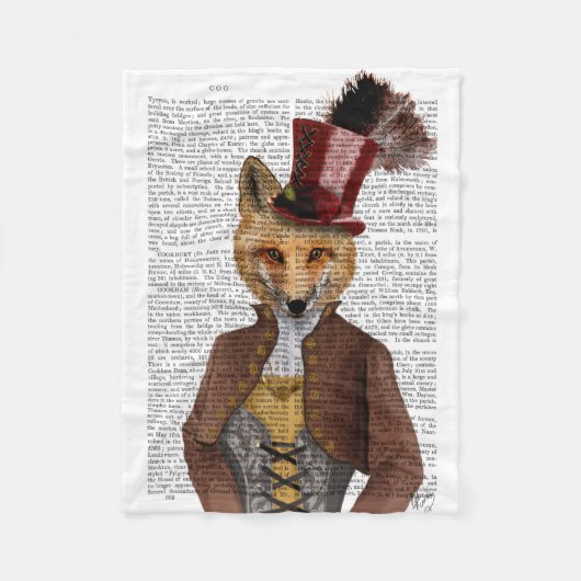 Vivienne Steampunk Fox Fleecedecke (Vorderseite)