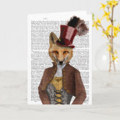 Vivienne Steampunk Fox Karte (Gelbe Blume)