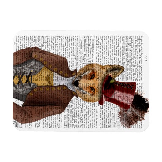 Vivienne Steampunk Fox Magnet (Horizontal)