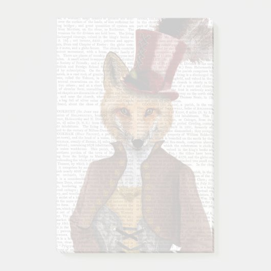 Vivienne Steampunk Fox Post-it Klebezettel (Vorderseite)