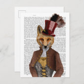 Vivienne Steampunk Fox Postkarte (Vorne/Hinten)