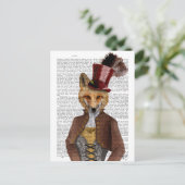 Vivienne Steampunk Fox Postkarte (Stehend Vorderseite)