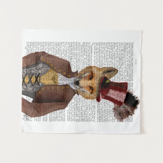 Vivienne Steampunk Fox Wandteppich (Vorderseite (Horizontal))