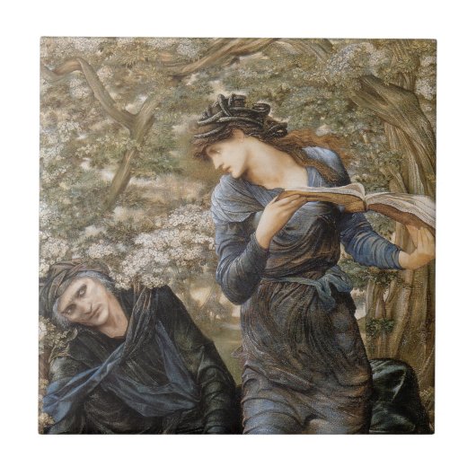 Viviens Beguiling of Merlin (Edward Burne-Jones) Fliese (Vorderseite)