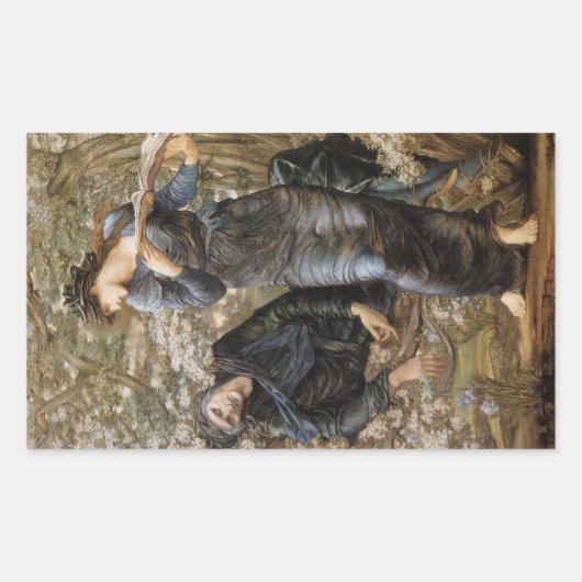 Viviens Beguiling of Merlin (Edward Burne-Jones) Rechteckiger Aufkleber (Vorderseite)