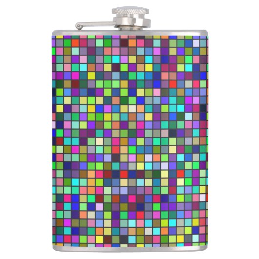 Vivile Rainbow-Farben und -Paste-Muster Flachmann (Vorderseite)