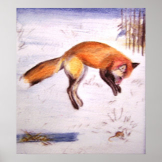 Vixen auf der Jagd Poster