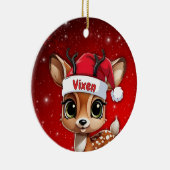 Vixen Baby Deer, Fawn, Doe, Reindeer🦌 🎄 Keramik Ornament (Rechts)