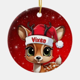 Vixen Baby Deer, Fawn, Doe, Reindeer🦌 🎄 Keramik Ornament