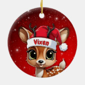 Vixen Baby Deer, Fawn, Doe, Reindeer🦌 🎄 Keramik Ornament (Hinten)