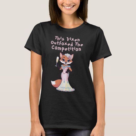 vixen | Bachelorette Fox Pun Black T-Shirt (Vorderseite)