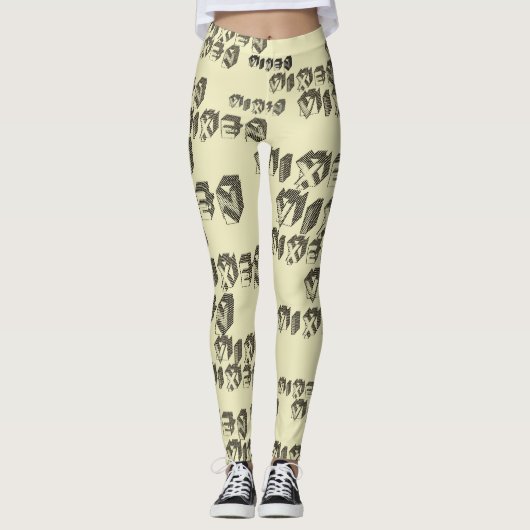 Vixen Blocks im Retro-Stil Leggings (Vorderseite)