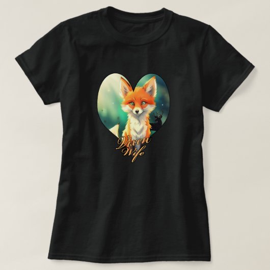 Vixen Ehefrau niedlicher Fuchs mit Staffel-Silhoue T-Shirt (Design vorne)