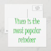 Vixen ist die beliebteste Rentiermaschine Postkarte (Vorne/Hinten)