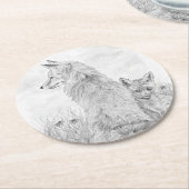 Vixen mit Kit Runder Pappuntersetzer (Angewinkelt)