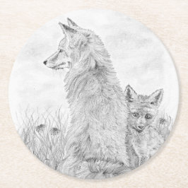 Vixen mit Kit Runder Pappuntersetzer