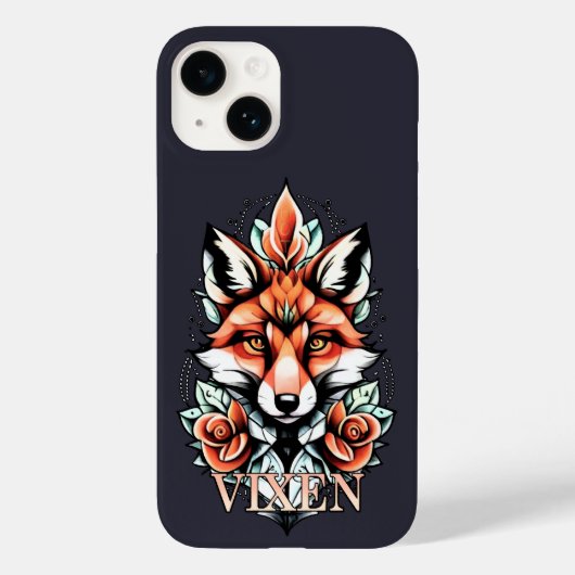 Vixen mit Rose fett-HOT-Design Case-Mate iPhone Hülle (Rückseite)
