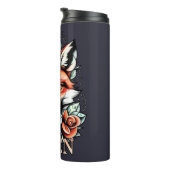 Vixen mit Rose fett-HOT-Design Thermosbecher (Nach rechts gedreht)