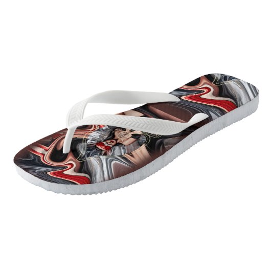 Vixen Queen of Spades Blindfaltdesign Badesandalen (Schrägansicht)