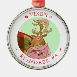 VIXEN REINDEER Premium RUNDFUNK Ornament Aus Metall