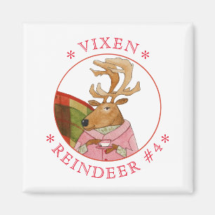 VIXEN REINDEER Square Magnet