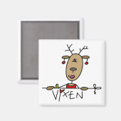 Vixen Reindeer Weihnachtsgeschenke und Geschenke Magnet (Vorderseite/Rückseite)