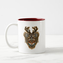 Vixen und Stag Upside-down Ananas Zweifarbige Tasse