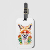 Vixenfox mit Ananas auf dem Kopf Gepäckanhänger (Vorderseite Vertikal)