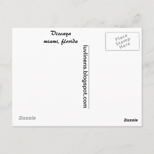 Vizcaya Postkarte (Rückseite)