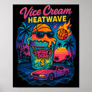 Vize-Eis-Hitzewelle Retro-Miami-Eis Florida Poster