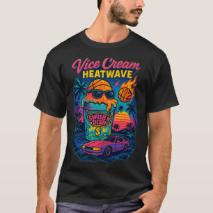 Vize-Eis-Hitzewelle Retro-Miami-Eiscreme-Florida T-Shirt