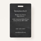 Vize-Foto-ID-Abzeichen für Schulen Ausweis (Rückseite)