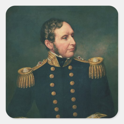 VizeAdmiral Robert Fitzroy Quadratischer Aufkleber (Vorderseite)