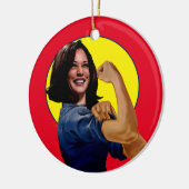 Vizepräsident Kamala Harris als Rosie Keramik Ornament (Links)