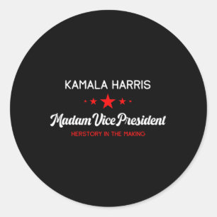 Vizepräsident Kamala Harris Feminist Herstory Runder Aufkleber