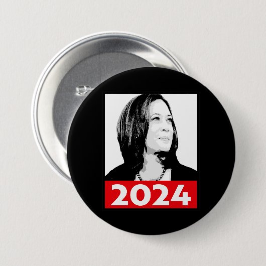 Vizepräsident Kamala Harris Graffiti Portrait Button (Vorne & Hinten)