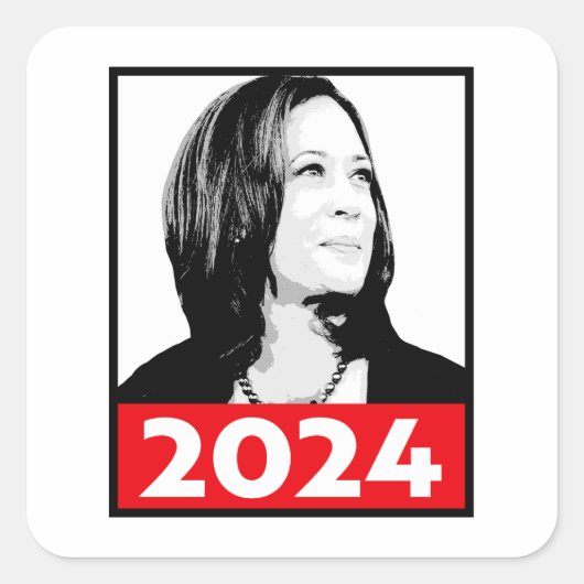 Vizepräsident Kamala Harris Graffiti Portrait Quadratischer Aufkleber (Vorderseite)