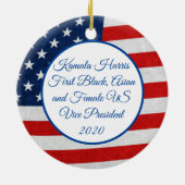 Vizepräsident Kamala Harris Keepake Souvenir Keramik Ornament (Hinten)