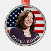 Vizepräsident Kamala Harris Keepake Souvenir Ornament Aus Metall (Vorne)