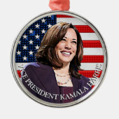 Vizepräsident Kamala Harris Keepake Souvenir Ornament Aus Metall (Vorne)