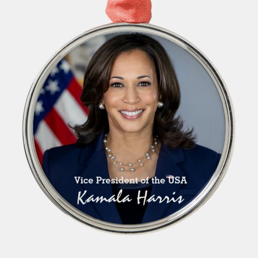 Vizepräsident Kamala Harris Metal Ornament (Vorne)
