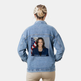 Vizepräsident Kamala Harris Offiziell Foto Womens Jeansjacke