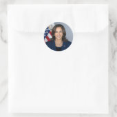 Vizepräsident Kamala Harris Offiziell Portrait Runder Aufkleber (Tasche)
