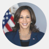 Vizepräsident Kamala Harris Offiziell Portrait Runder Aufkleber (Vorderseite)