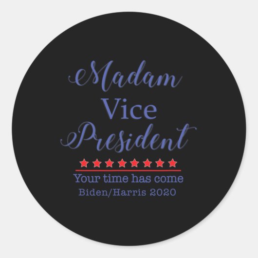 Vizepräsident Kamala Harris Runder Aufkleber (Vorderseite)