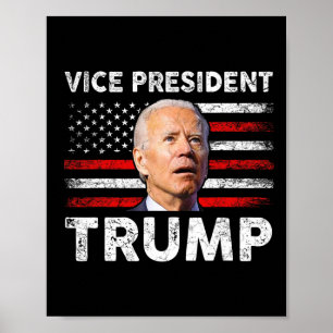 Vizepräsident Trump Uns Flagge Biden 2024 Wahl M Poster