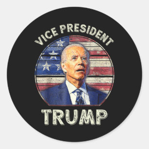 Vizepräsident Trump Us-Flagge Biden 2024 Wahl M Runder Aufkleber
