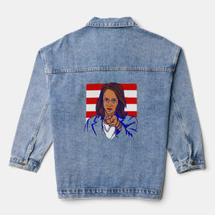Vizepräsidentin Kamala Harris-Flagge Jeansjacke